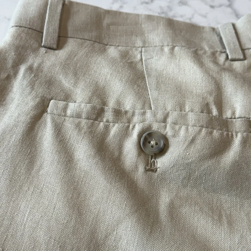 Pronto Uomo Platinum 100% Linen Trousers Dress Pants Men's 34 - Tailored Hem